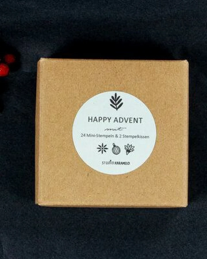 STUDIO KARAMELO HAPPY ADVENT Weihnachts-Stempel Set mit Stempelkissen