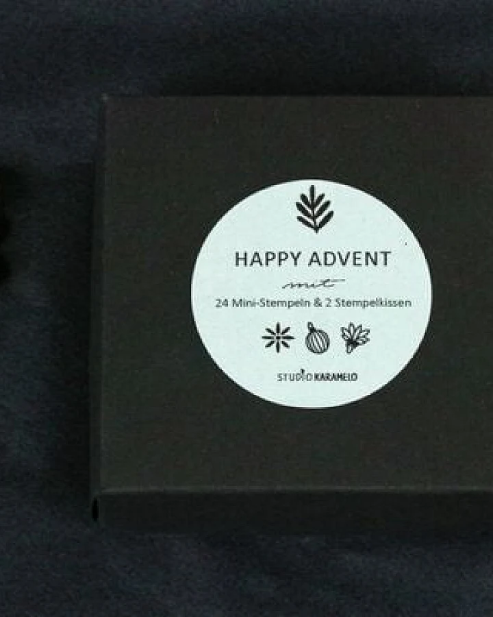 STUDIO KARAMELO HAPPY ADVENT Weihnachts-Stempel Set mit Stempelkissen