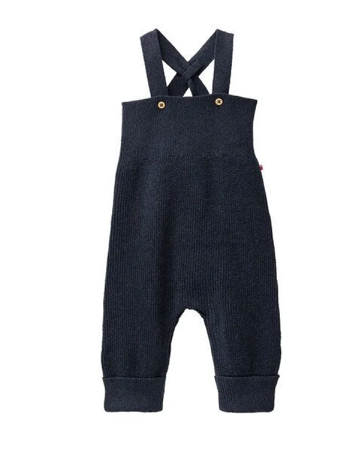 People Wear Organic Strick Latzhose, blau mélange, Bio-Baumwolle