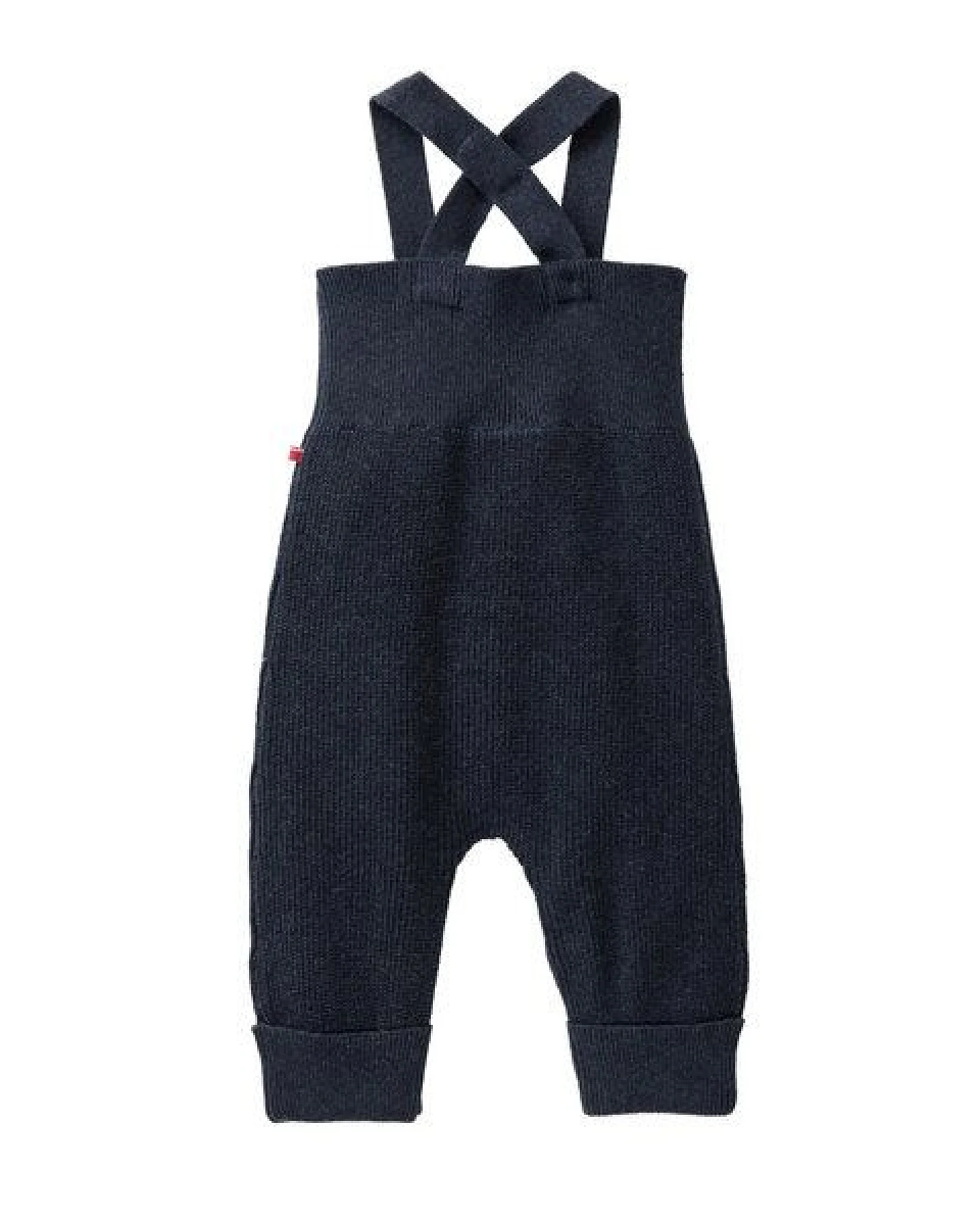 People Wear Organic Strick Latzhose, blau mélange, Bio-Baumwolle – Ansicht 2