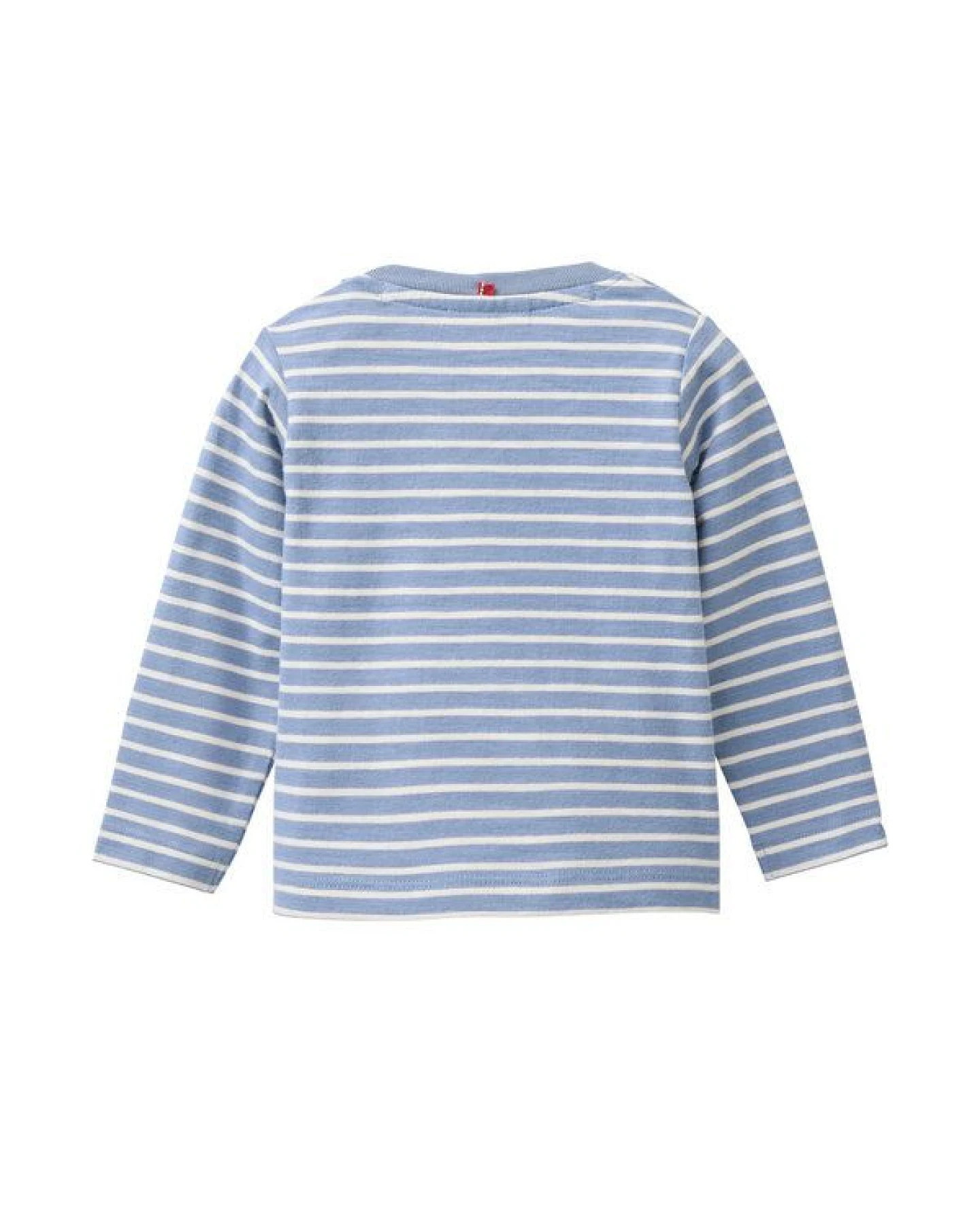 People Wear Organic Langarm Shirt, blau geringelt, "Van mit Bär", Bio-Baumwolle – Ansicht 4