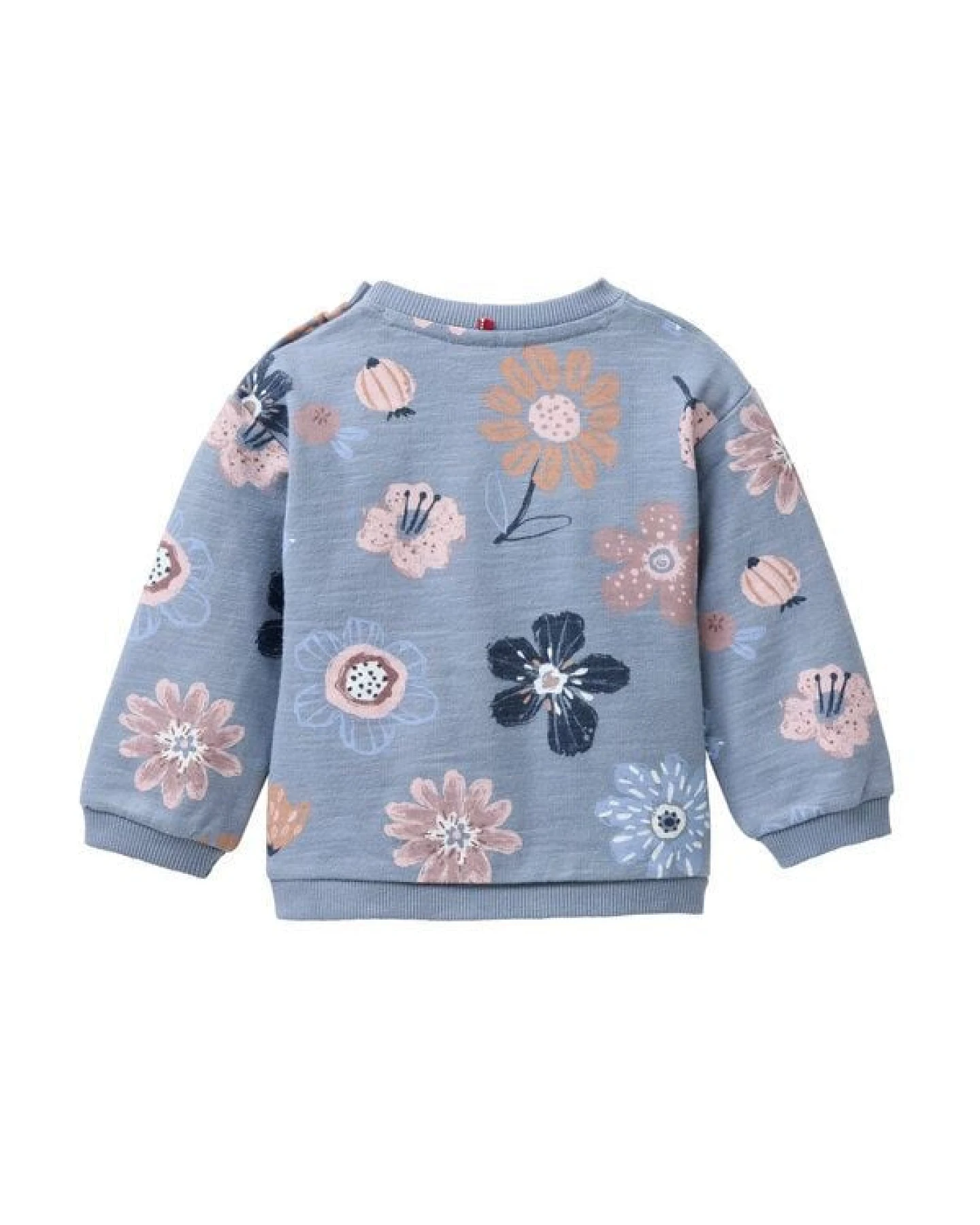 People Wear Organic Sweat Pullover, blau bedruckt, "floral", Bio-Baumwolle – Ansicht 4