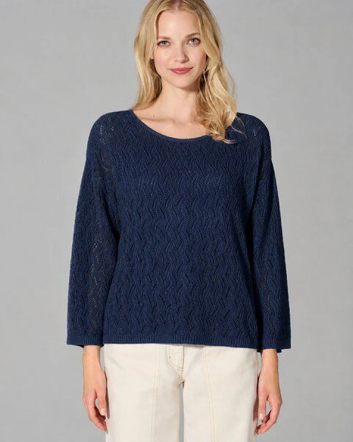 HempAge Ajoure Pullover Hanf/Biobaumwolle
