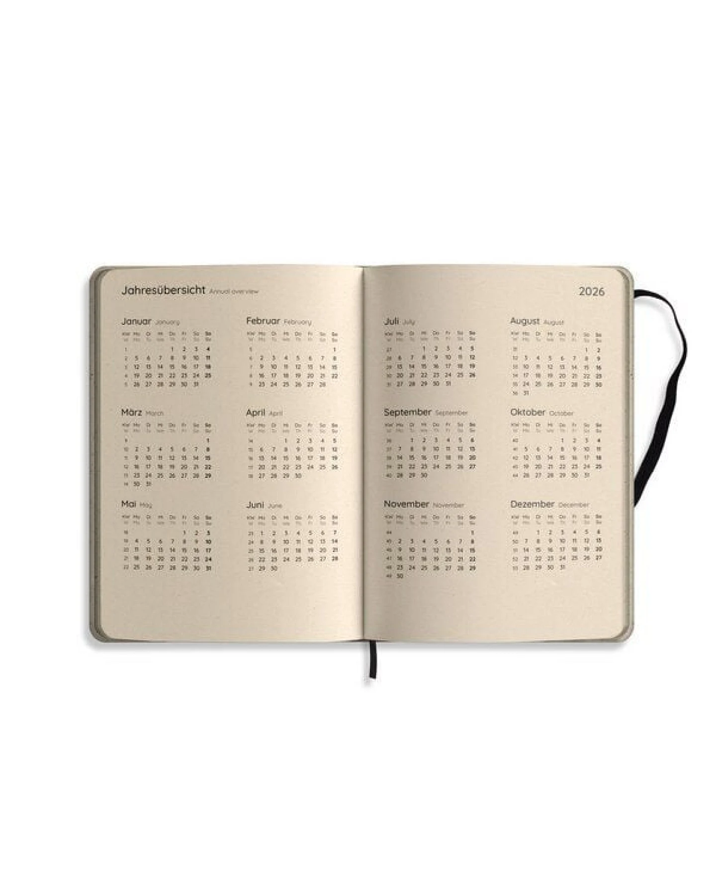 matabooks® Nachhaltiger A5 Kalender, Jahresplaner – Samaya 2026 Farbe: Laurel (DE/EN) – Ansicht 2