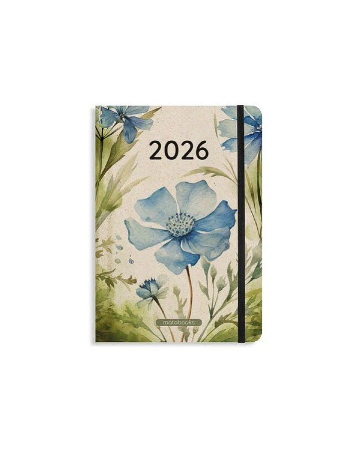 matabooks® Nachhaltiger A5 Kalender, Jahresplaner – Samaya 2026 Farbe: Spring Green (DE/EN)