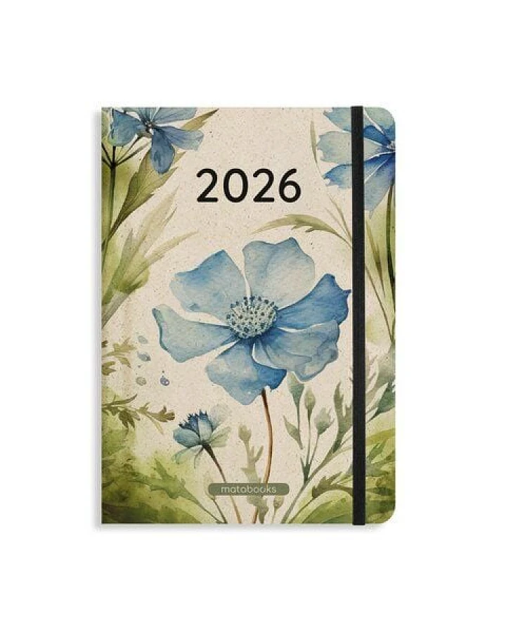 matabooks® Nachhaltiger A5 Kalender, Jahresplaner – Samaya 2026 Farbe: Spring Green (DE/EN)