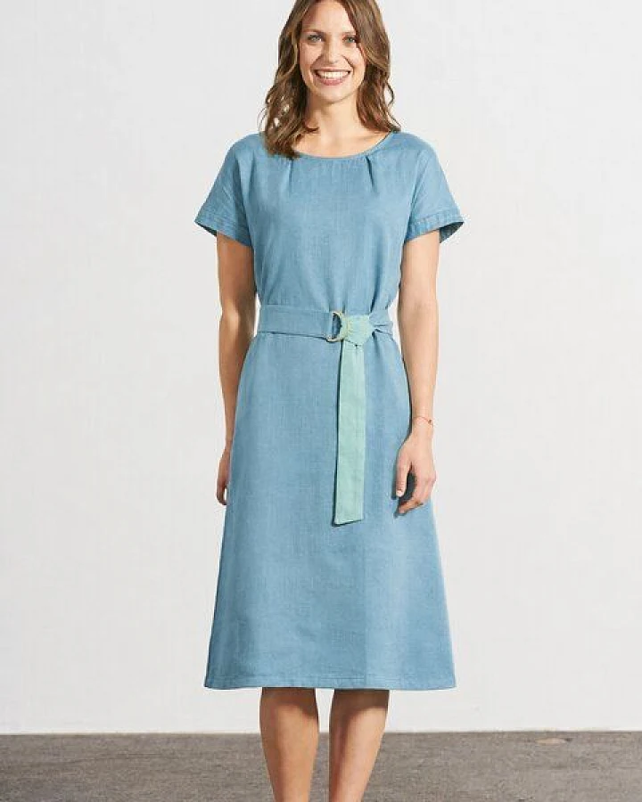HempAge Zeitloses Midikleid Hanf/Biobaumwolle