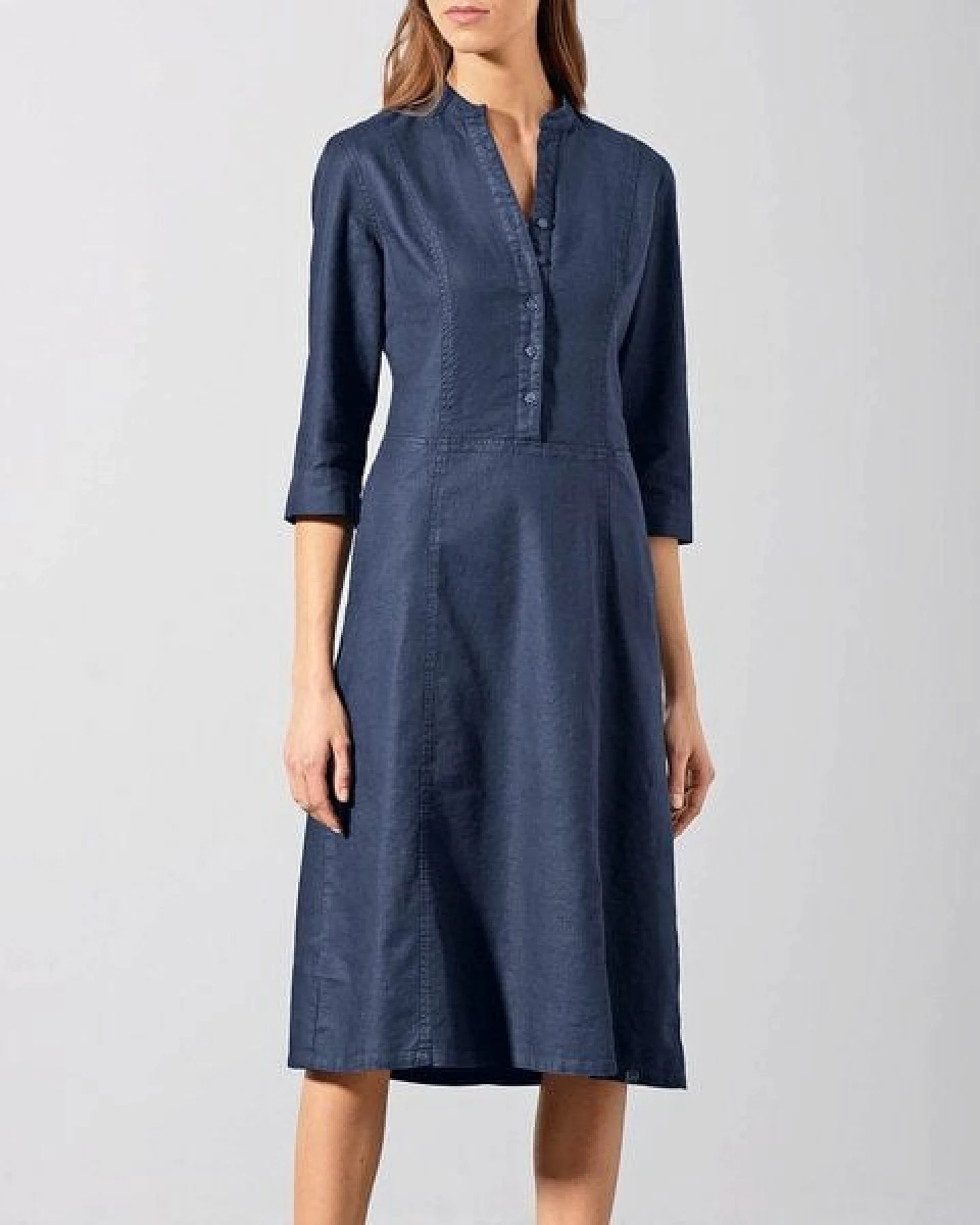 HempAge Modernes Hemdblusenkleid Hanf/Biobaumwolle – Ansicht 2