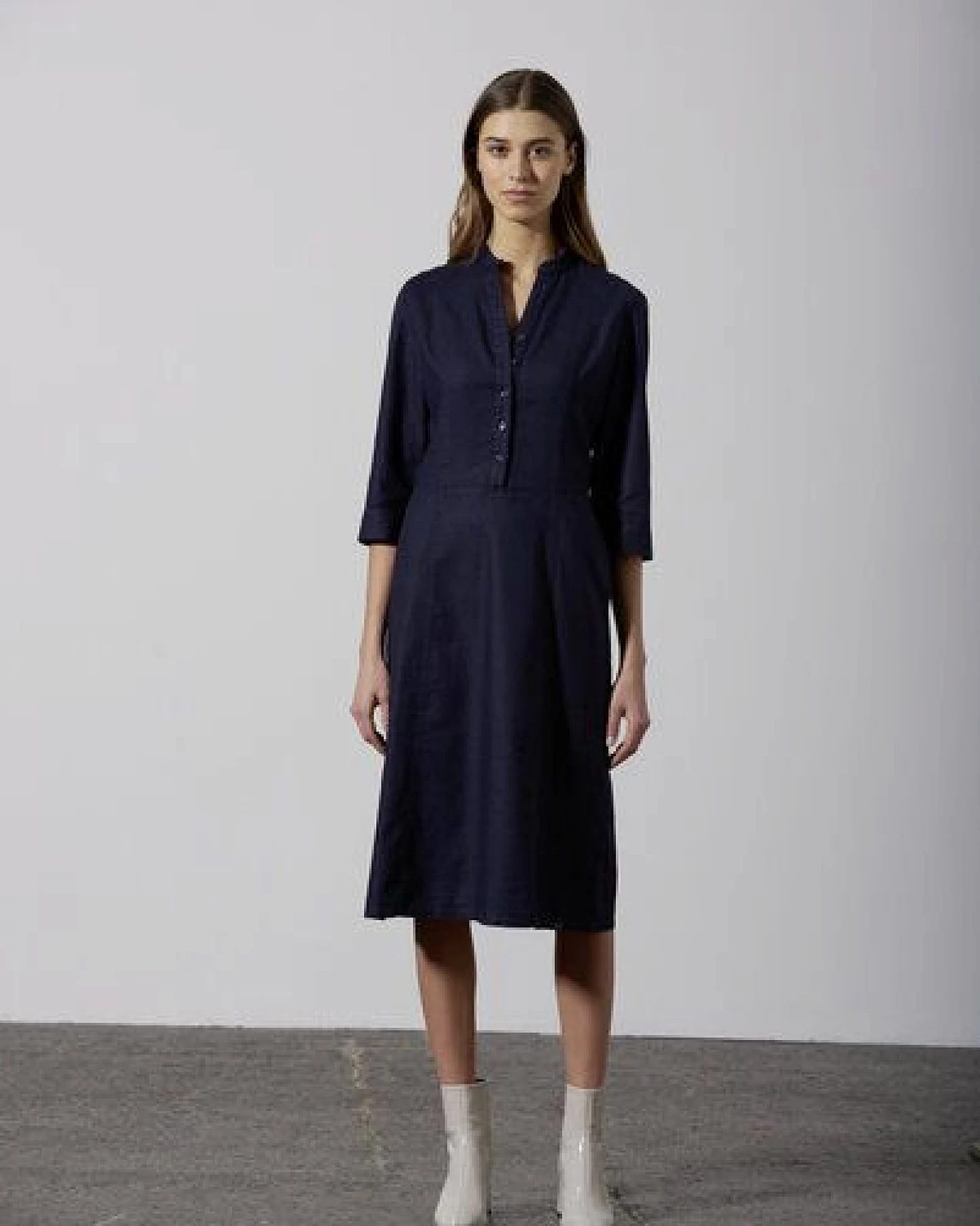 HempAge Modernes Hemdblusenkleid Hanf/Biobaumwolle – Ansicht 4
