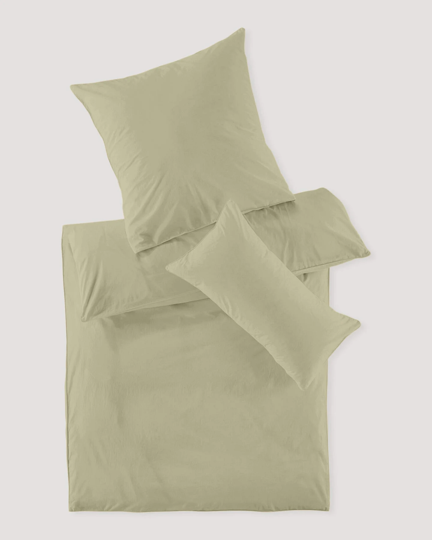 hessnatur Perkal Bettwäsche-Set aus Bio-Baumwolle - grün - Größe 135x200 / 80x80 cm – Ansicht 2