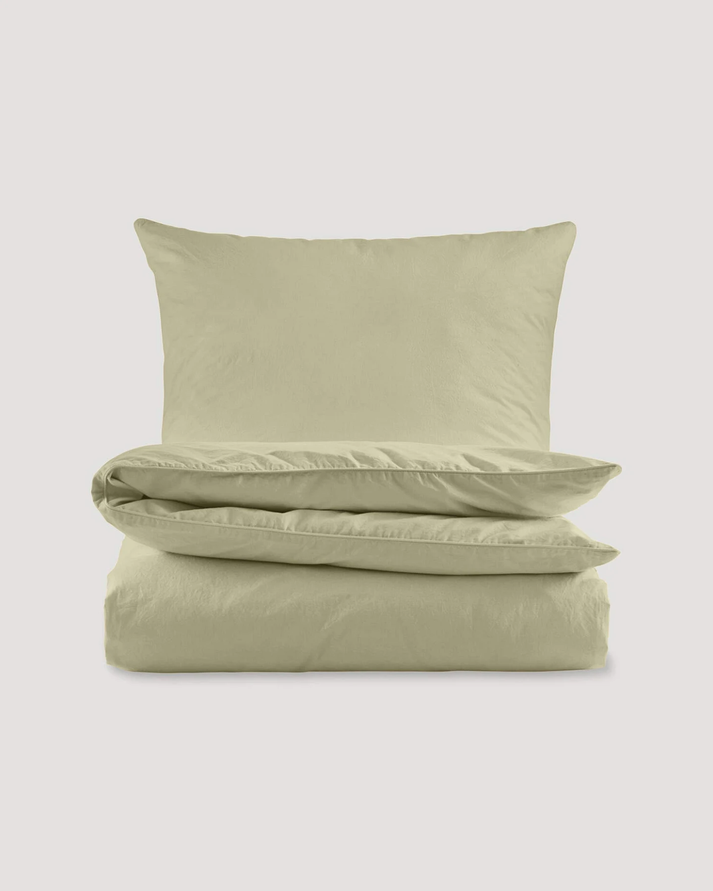 hessnatur Perkal Bettwäsche-Set aus Bio-Baumwolle - grün - Größe 135x200 / 80x80 cm – Ansicht 3