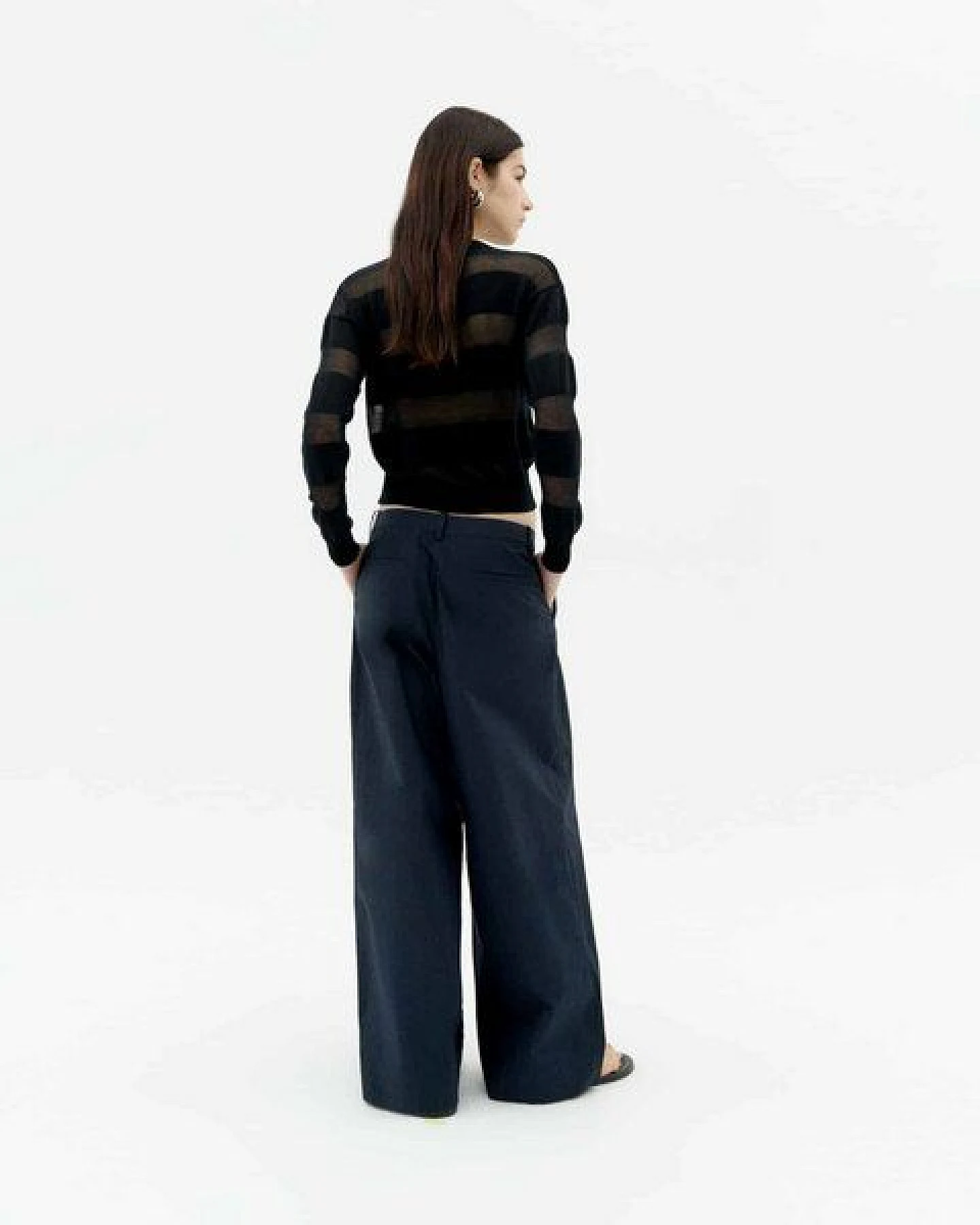 thinking mu Be Lyocell-Pullover mit transparenten Streifen – Ansicht 3