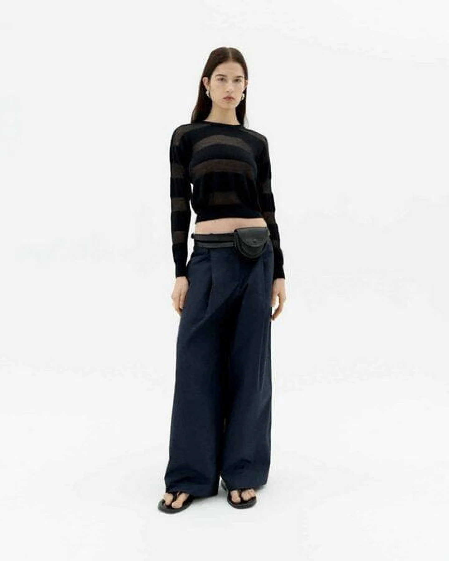thinking mu Be Lyocell-Pullover mit transparenten Streifen – Ansicht 4
