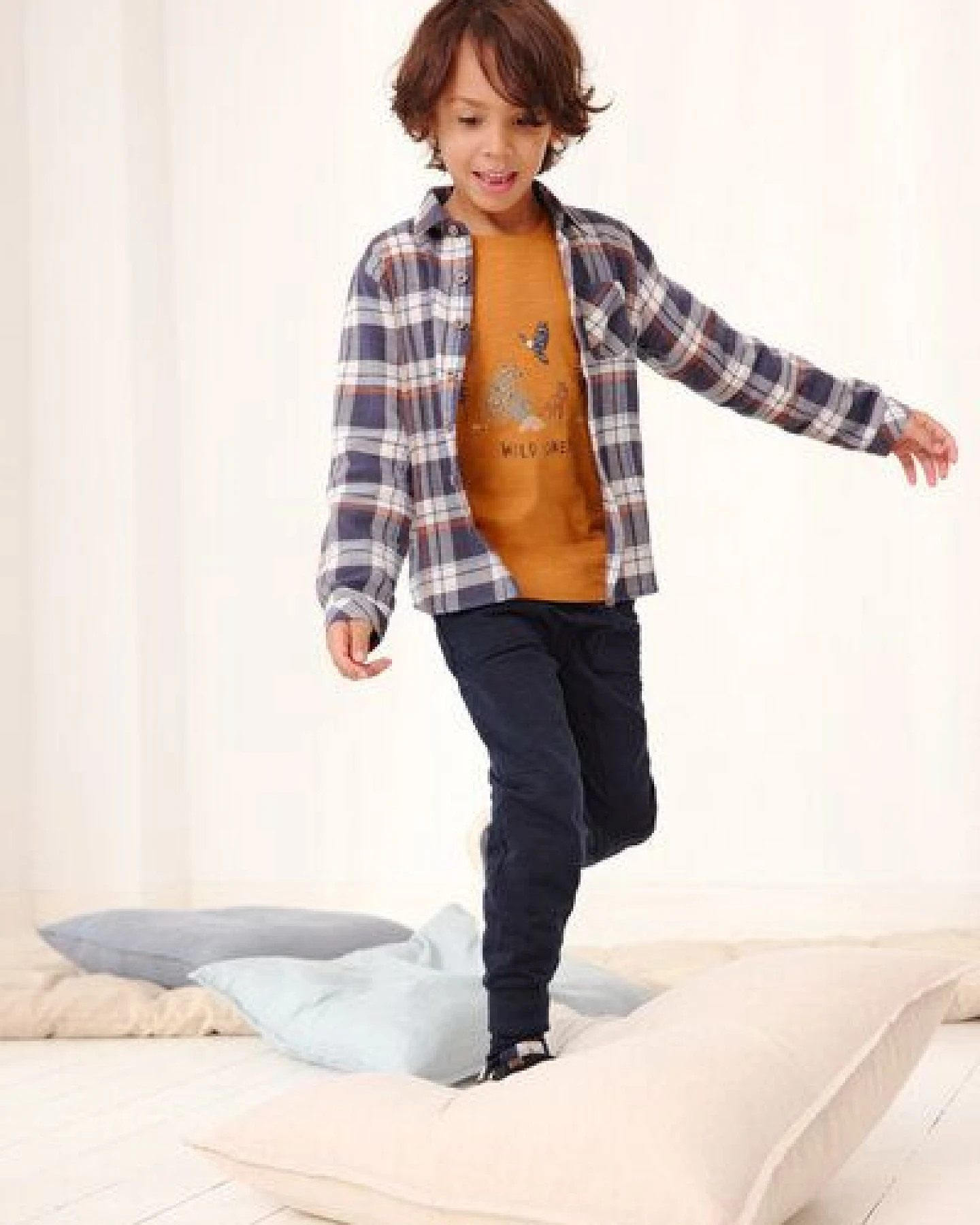 People Wear Organic Flanell Hemd, blau kariert, Bio-Baumwolle – Ansicht 2
