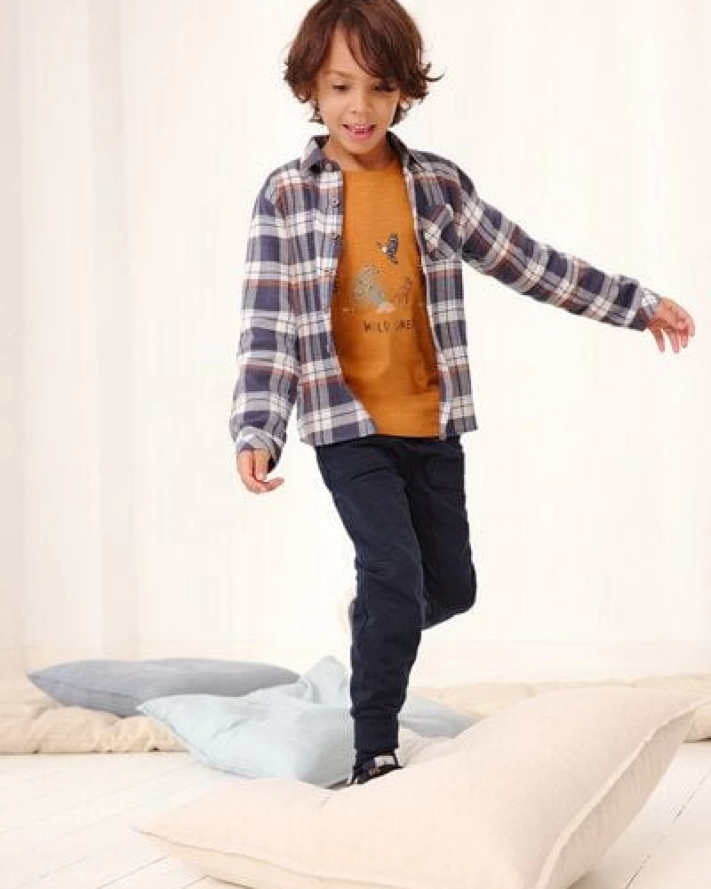 People Wear Organic Flanell Hemd, blau kariert, Bio-Baumwolle – Ansicht 2