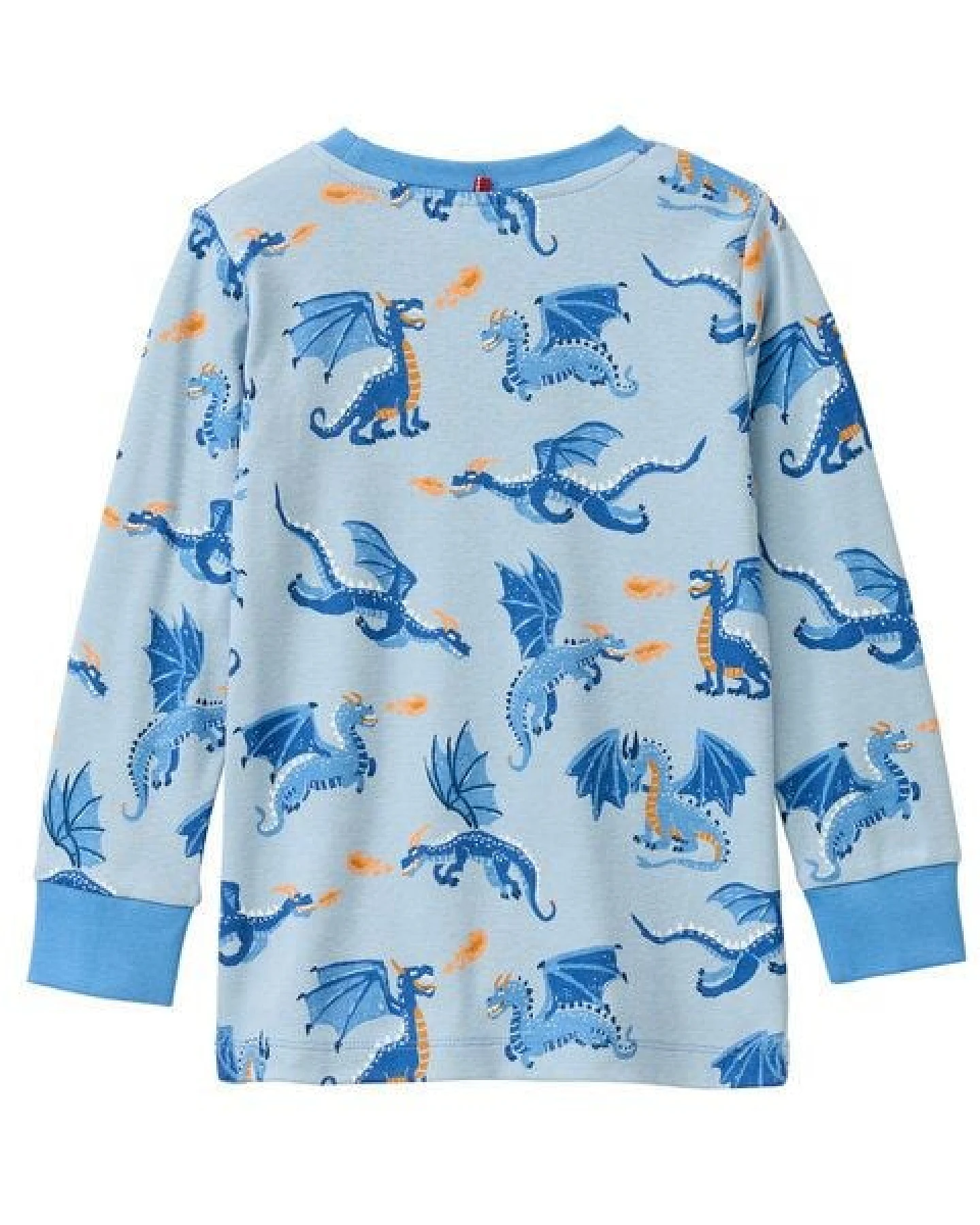 People Wear Organic Pyjama, blau bedruckt "Drachen", Bio-Baumwolle – Ansicht 3