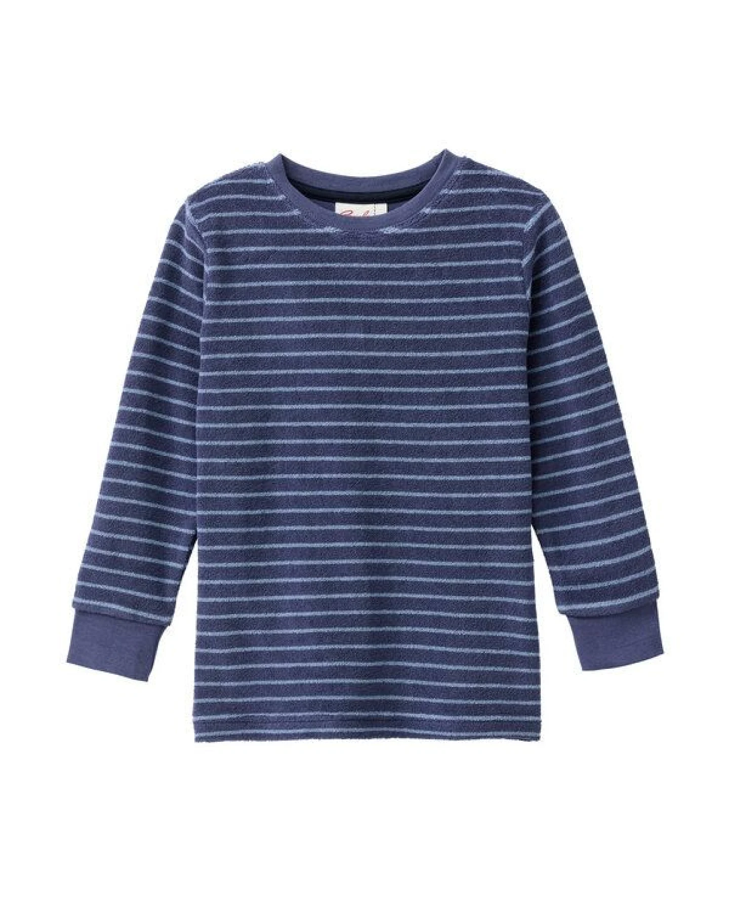 People Wear Organic Frottée Pyjama, blau geringelt, Bio-Baumwolle – Ansicht 2