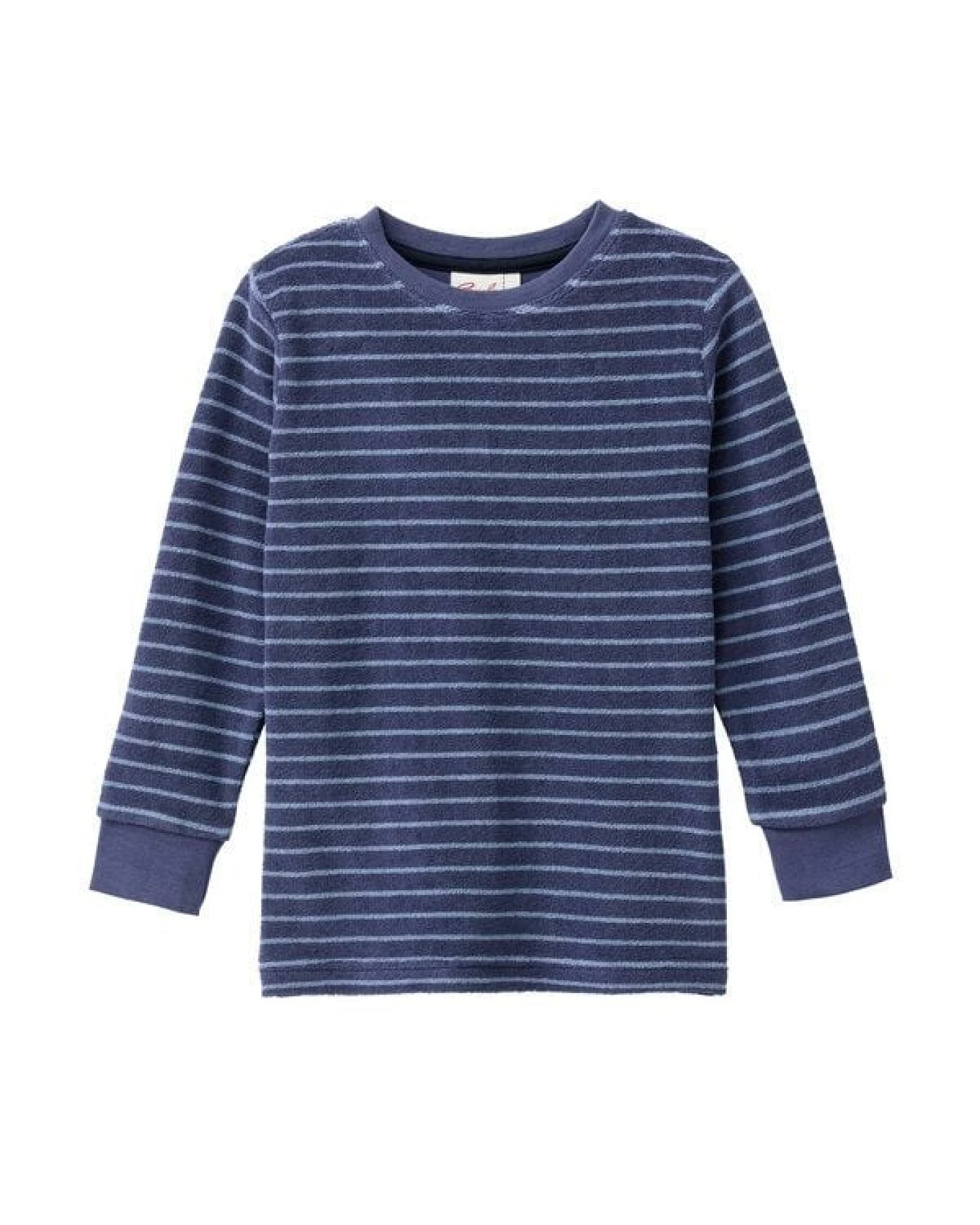 People Wear Organic Frottée Pyjama, blau geringelt, Bio-Baumwolle – Ansicht 2