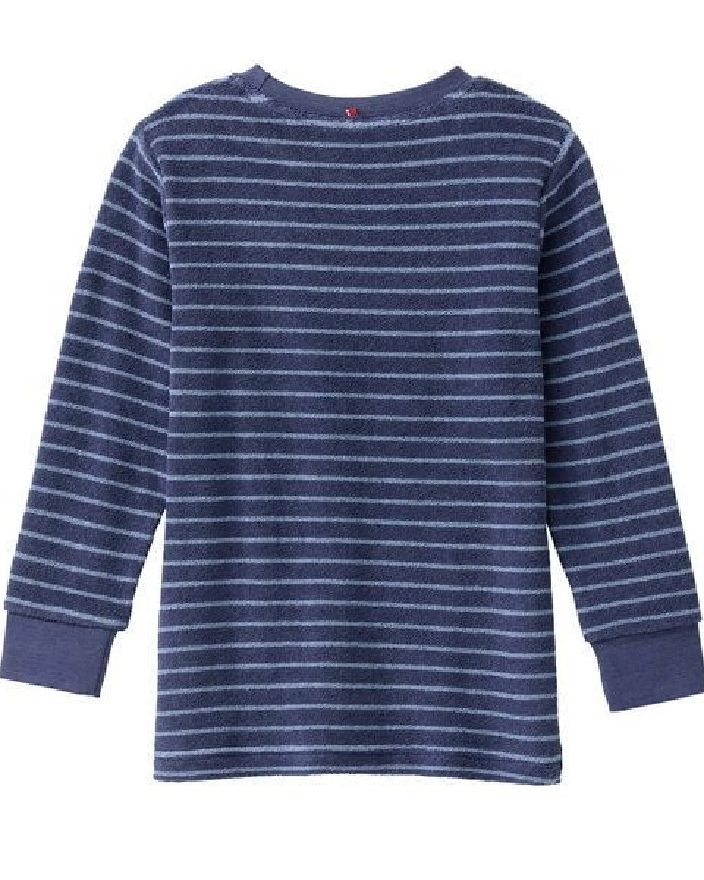 People Wear Organic Frottée Pyjama, blau geringelt, Bio-Baumwolle – Ansicht 3