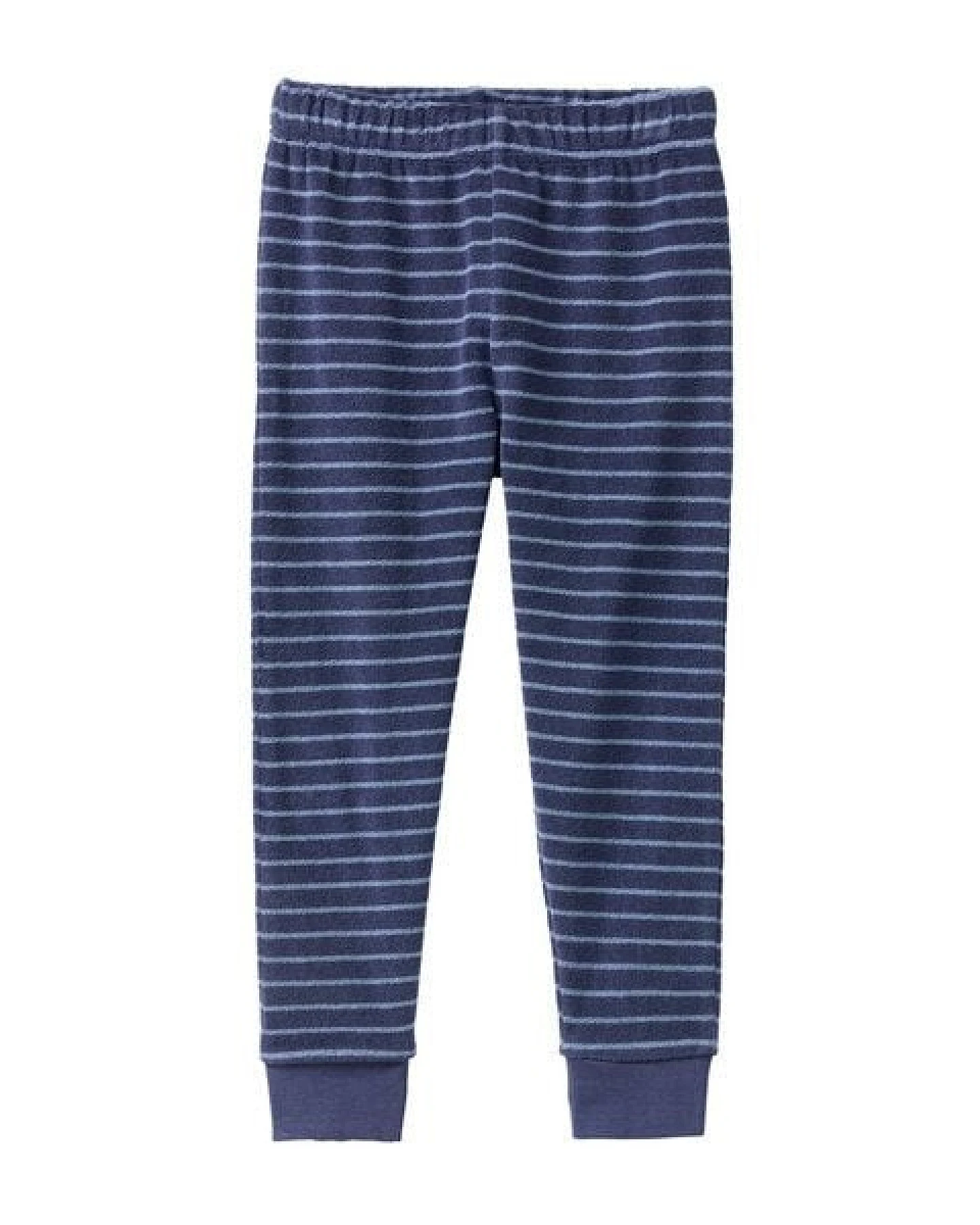 People Wear Organic Frottée Pyjama, blau geringelt, Bio-Baumwolle – Ansicht 4