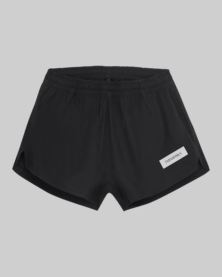 runamics Bouncy Cotton Running Shorts, Damen, schwarz