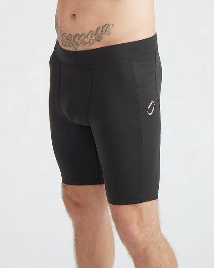 runamics Kurze Running Tights, Herren, schwarz