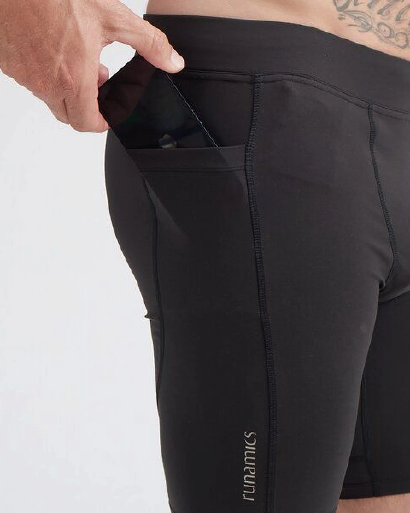 runamics Kurze Running Tights, Herren, schwarz – Ansicht 4
