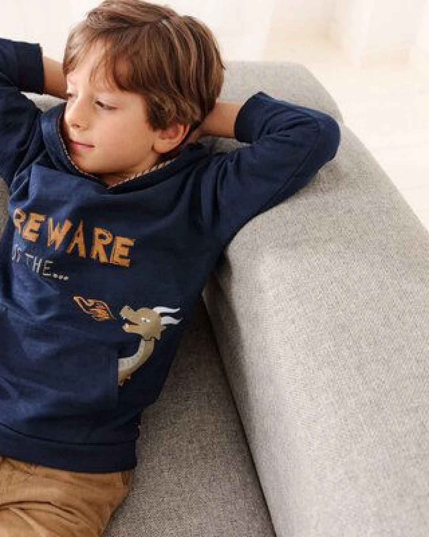 People Wear Organic Sweat Hoodie, blau, "Drache", Bio-Baumwolle – Ansicht 3