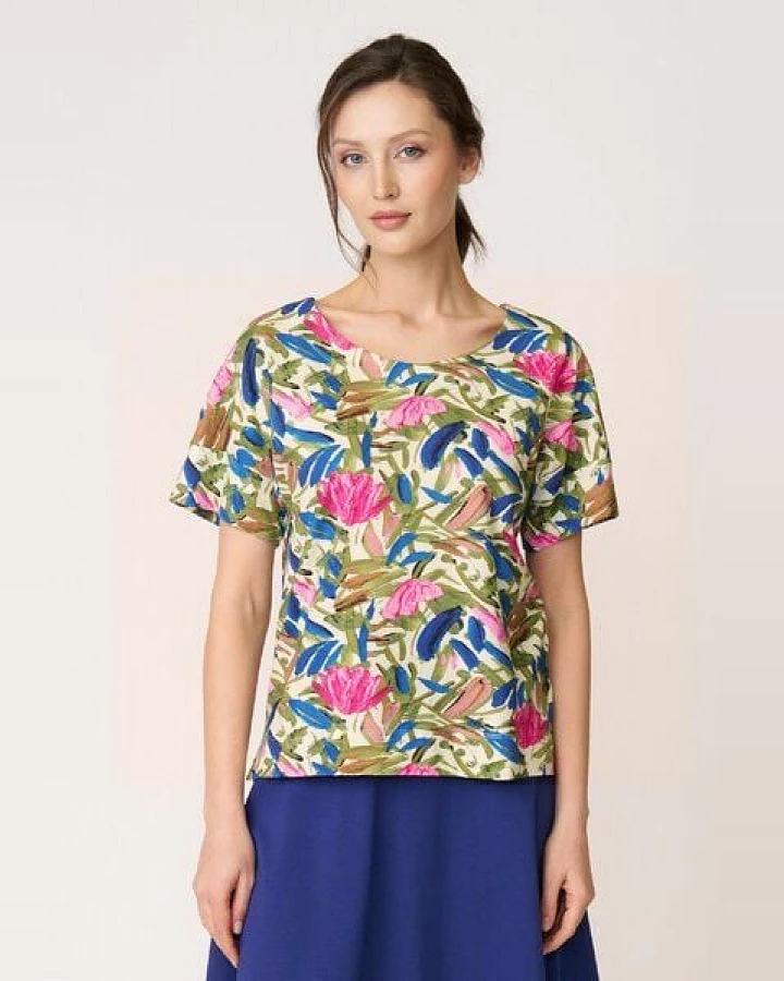 LANA Organic Blumenshirt aus Bio Baumwolle, Modell Sarah