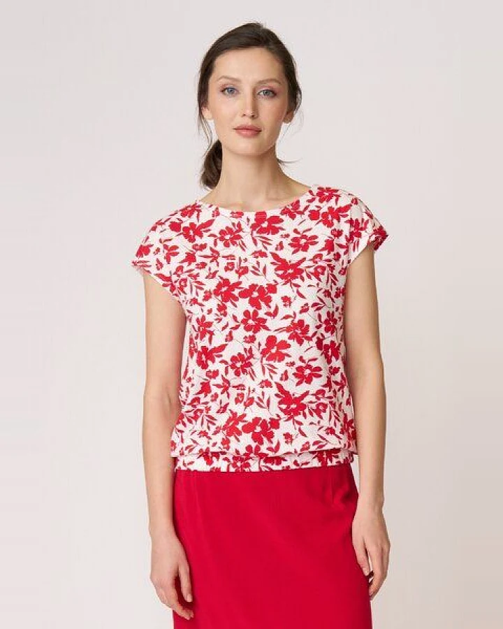 LANA Organic Blumenshirt aus Bio Baumwolle, Modell Leda