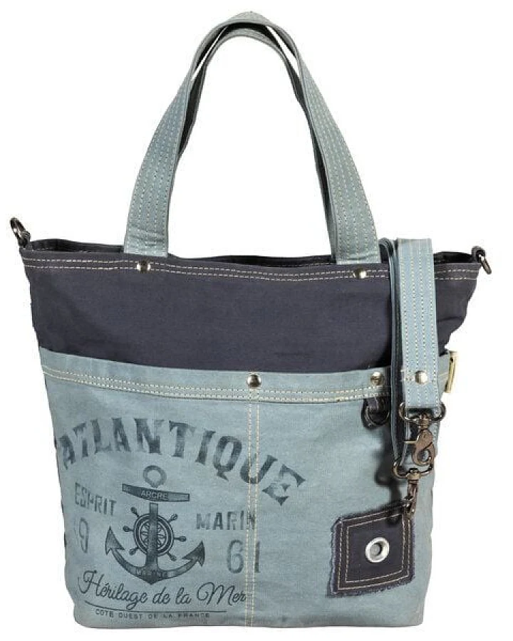 Sunsa Maritim Handtasche. Vegane Schultertasche. Vintage Damentasche