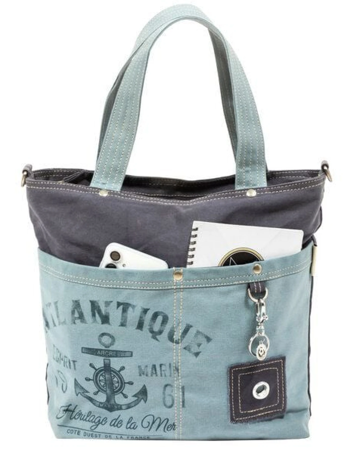 Sunsa Maritim Handtasche. Vegane Schultertasche. Vintage Damentasche – Ansicht 4