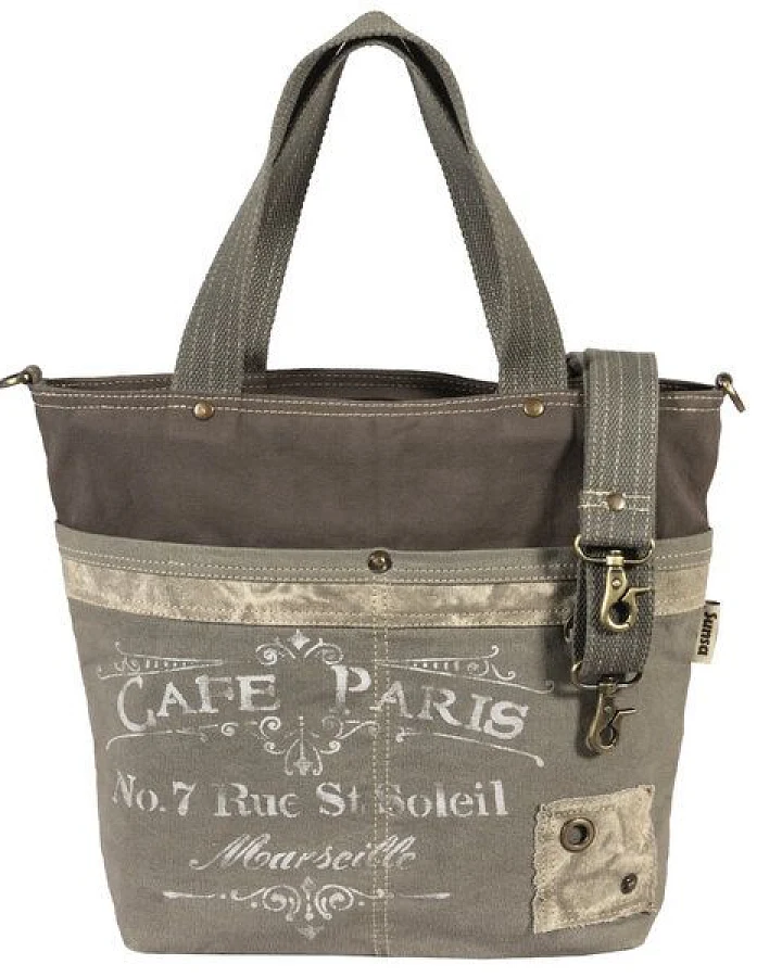 Sunsa Canvas Handtasche. Vintage Schultertasche. Vegane Damentasche