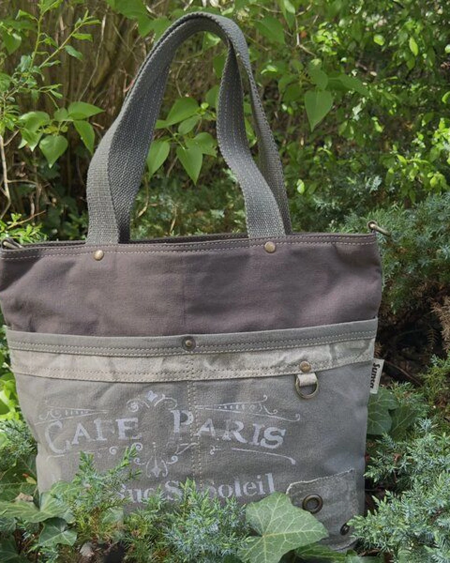 Sunsa Canvas Handtasche. Vintage Schultertasche. Vegane Damentasche – Ansicht 2