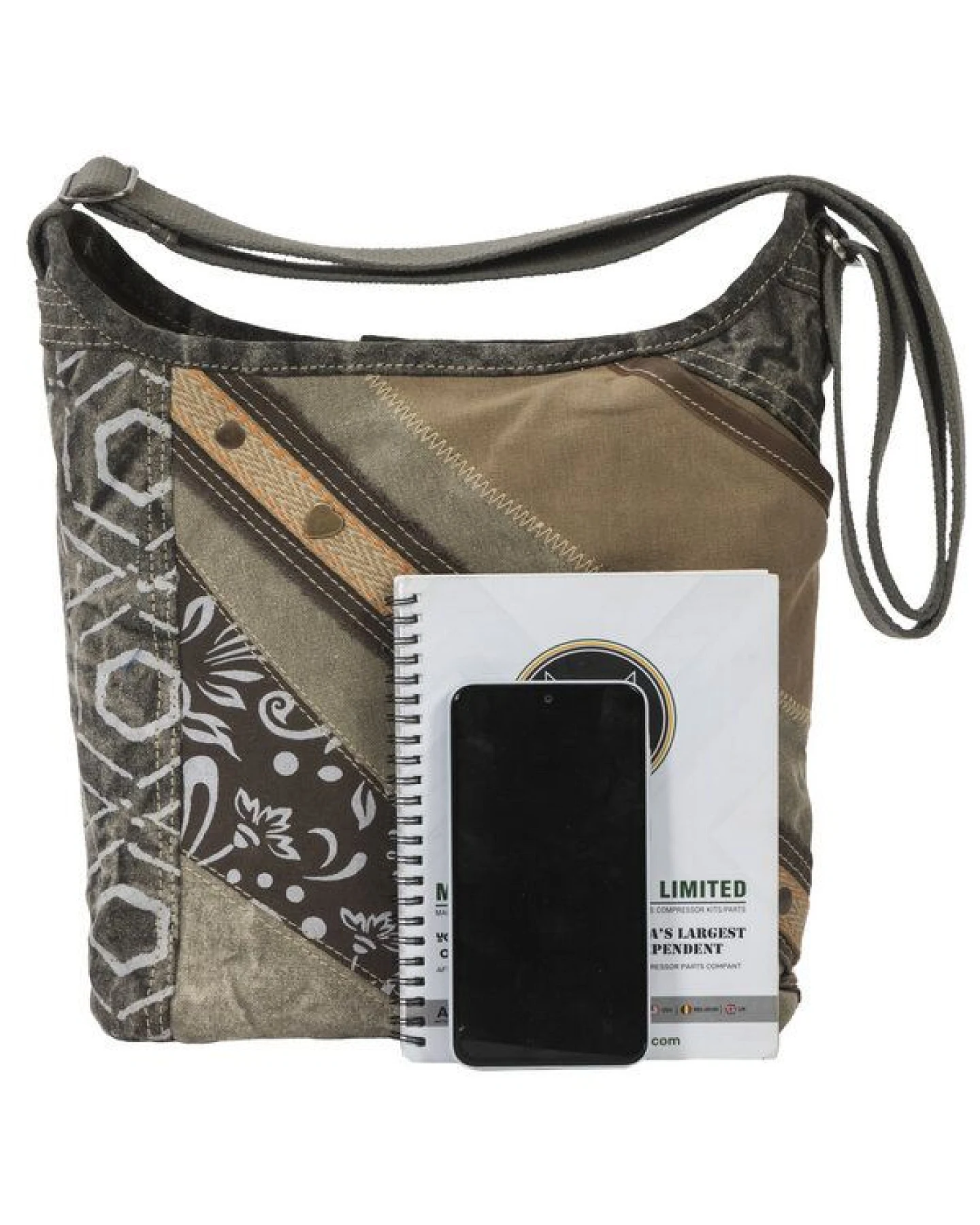 Sunsa Damen Umhängetasche. Canvas Hobo Tasche in Patchwork Design – Ansicht 4
