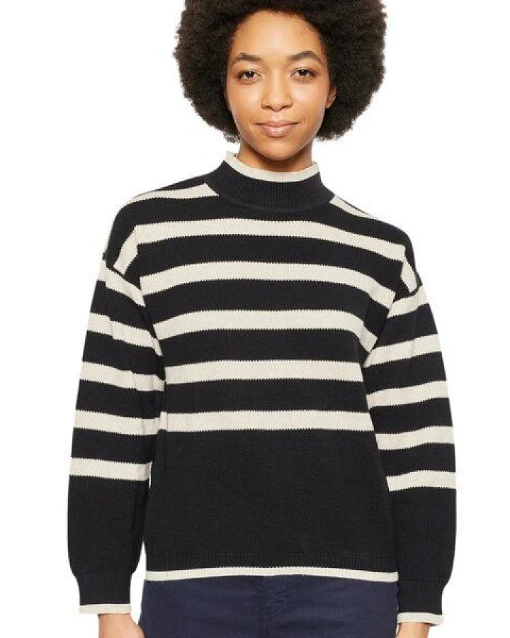 KnowledgeCotton Apparel Pullover Cotton Micro Bubble Crew Neck Knit
