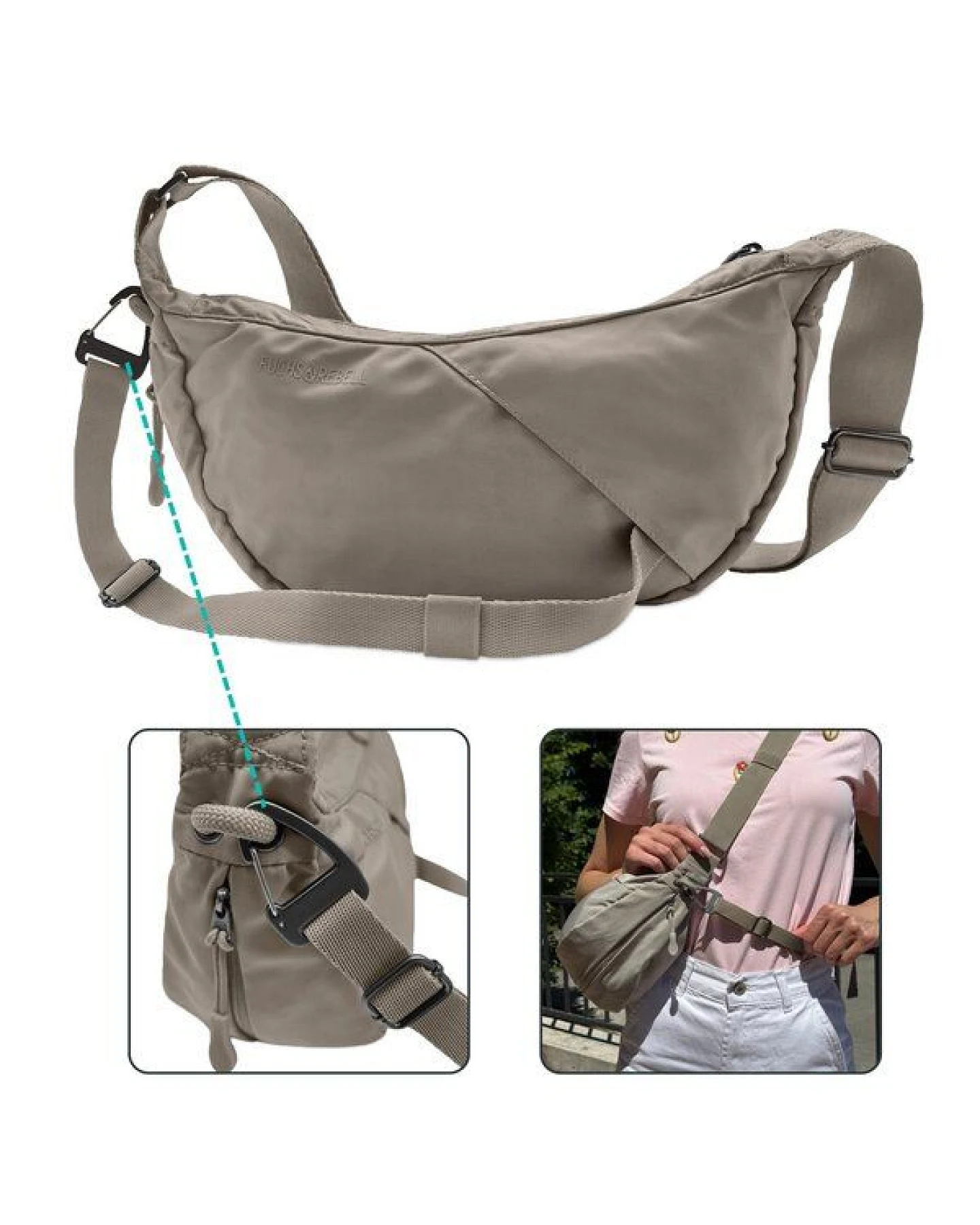 FUCHS & REBELL - BELA Bike Moon Bag – Fester Halt beim Fahren durch 3-Punkt-Gurt – Ansicht 2