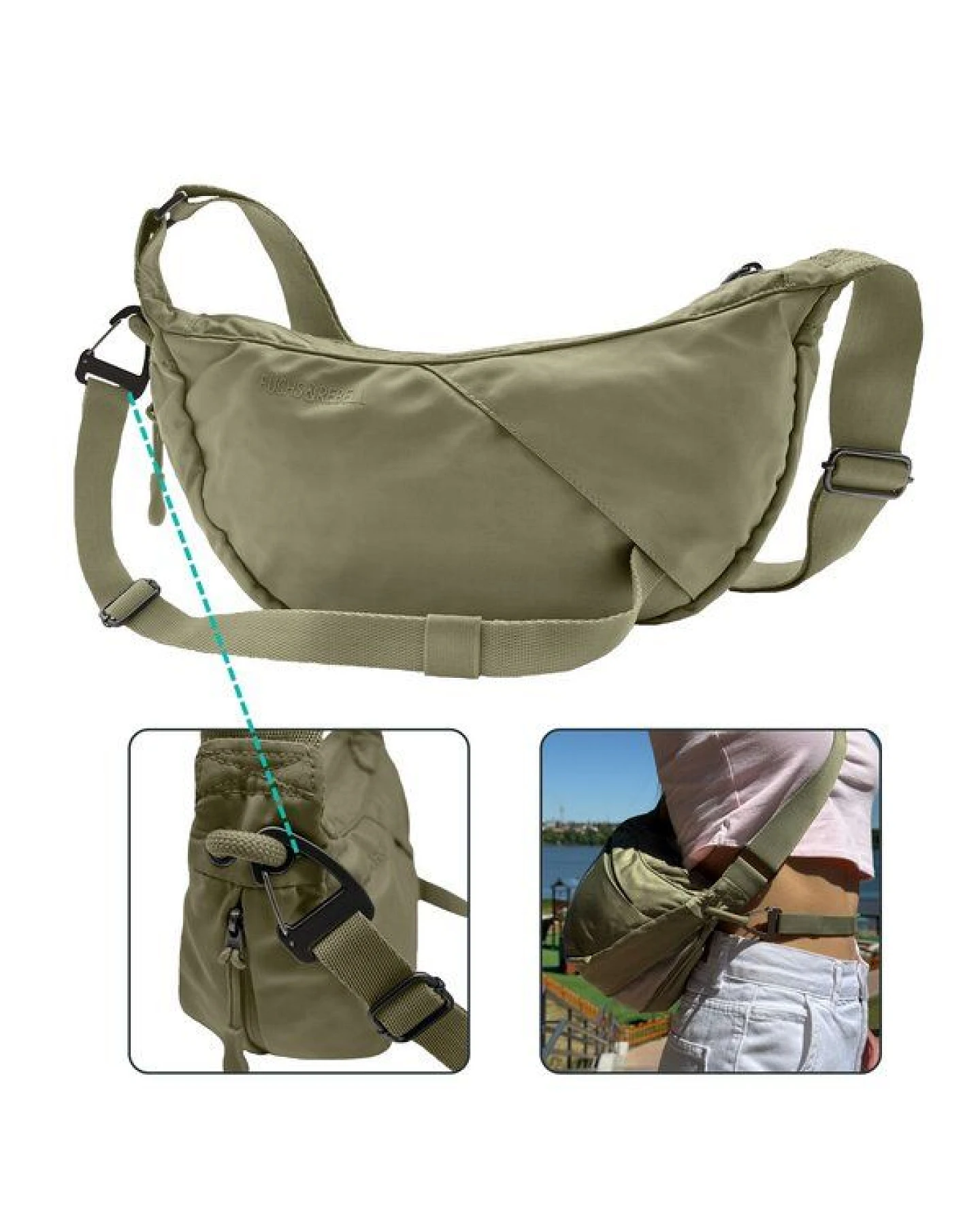 FUCHS & REBELL - BELA Bike Moon Bag – Fester Halt beim Fahren durch 3-Punkt-Gurt – Ansicht 4
