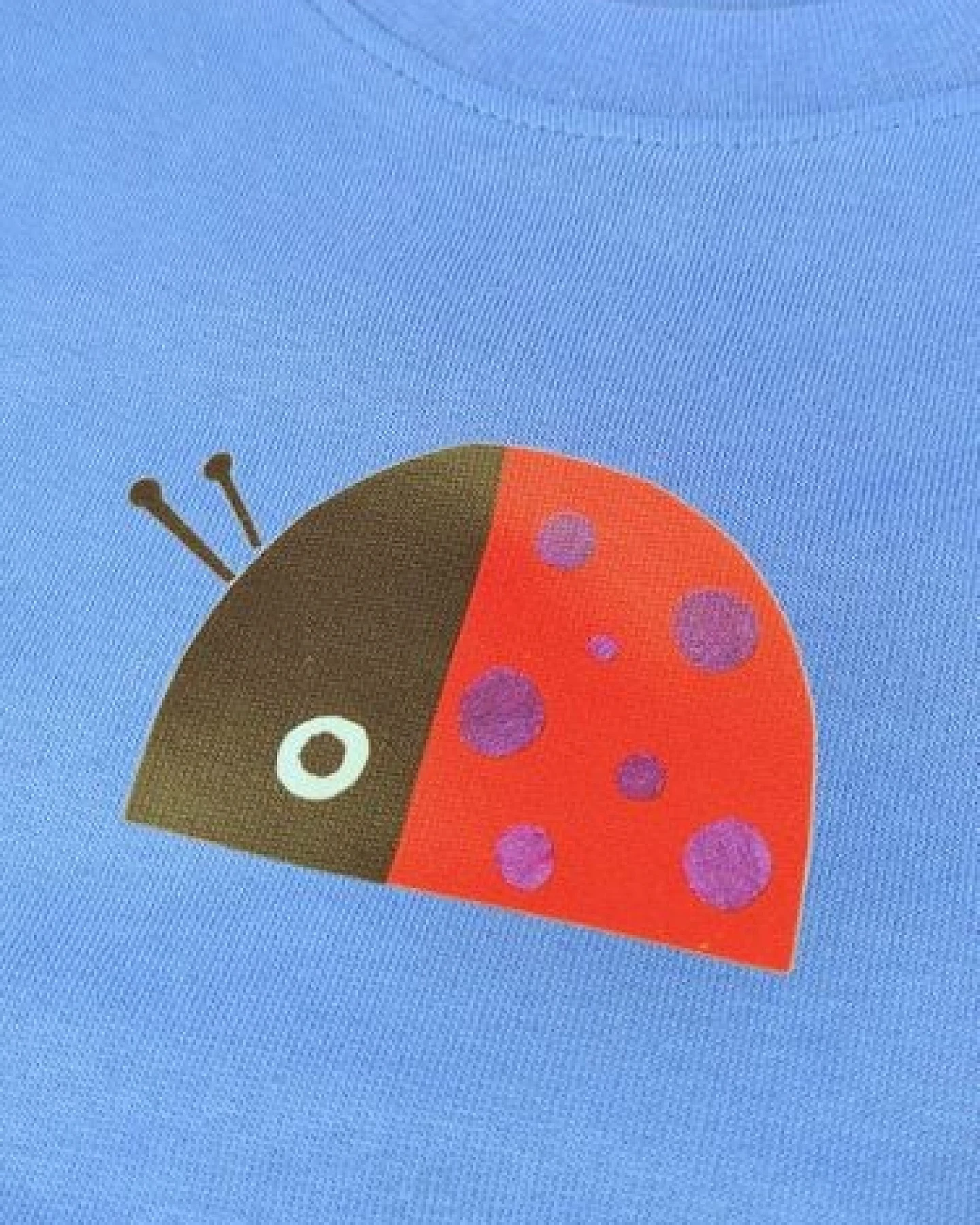 Meladi Kinder Sweater aus Biobaumwolle - Marienkäfer auf Aqua Blue – Ansicht 4