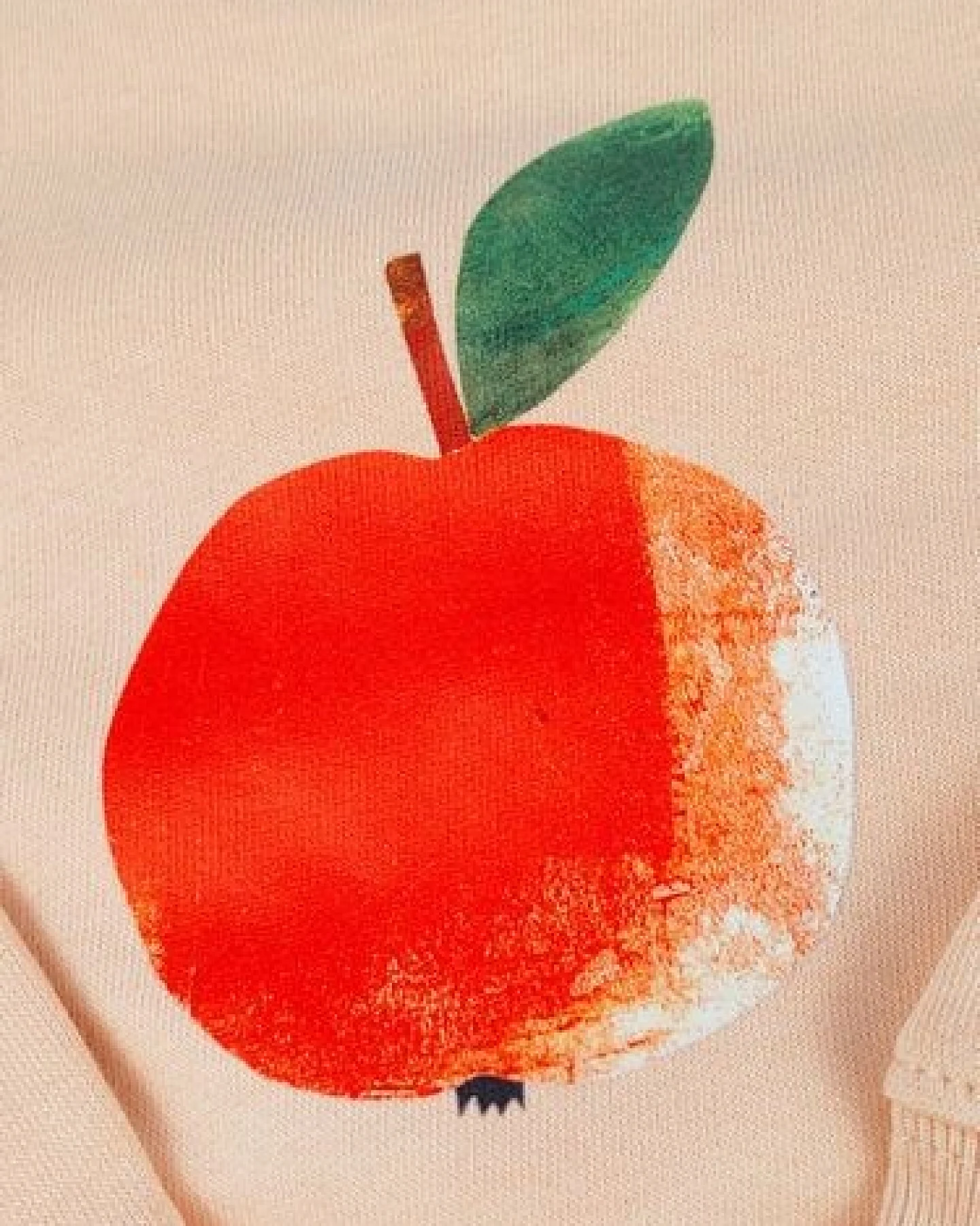 Meladi Kinder Sweater aus Biobaumwolle - Apfel auf Creme Latte – Ansicht 4
