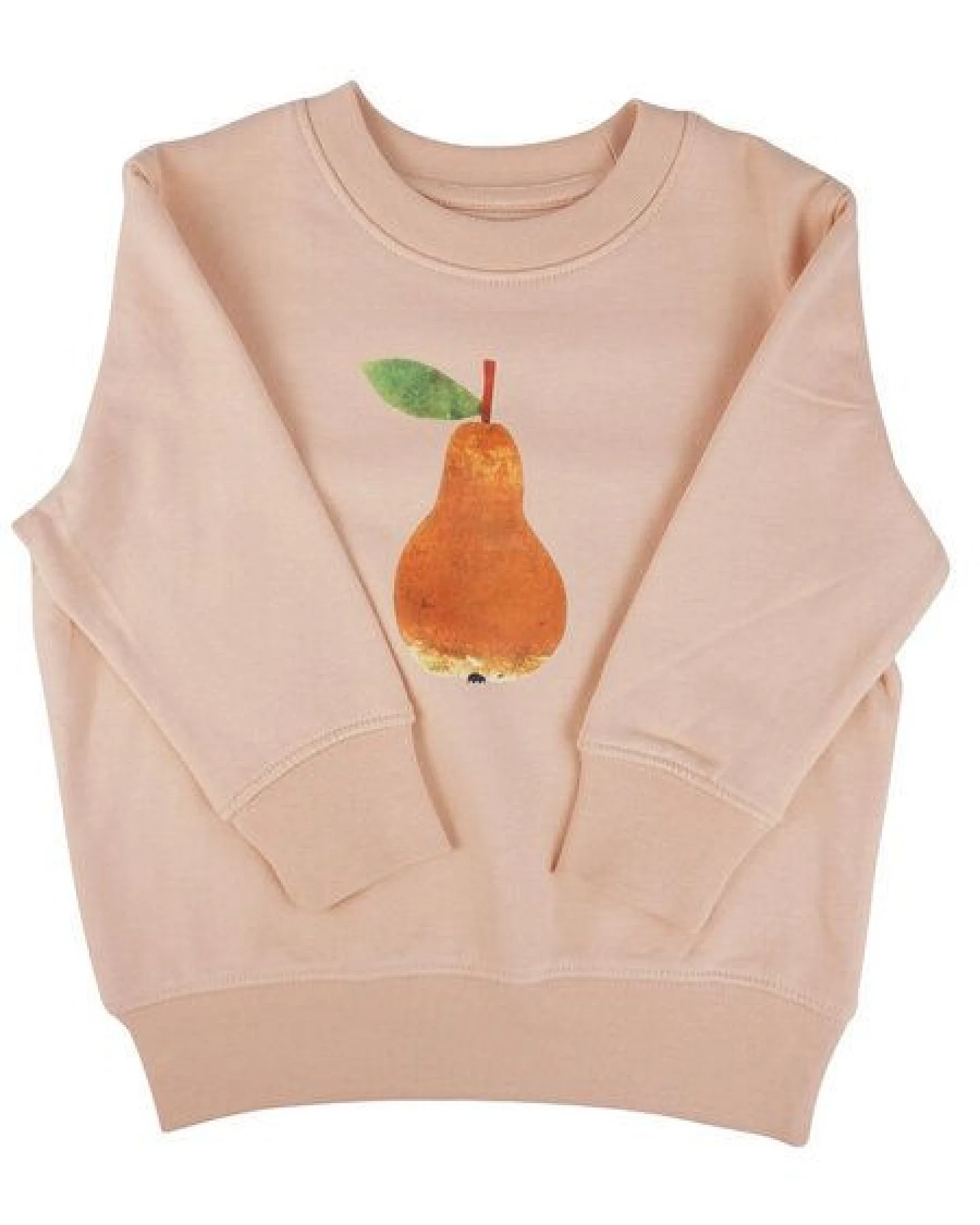 Meladi Kinder Sweater aus Biobaumwolle - Birne auf Creme Latte – Ansicht 4