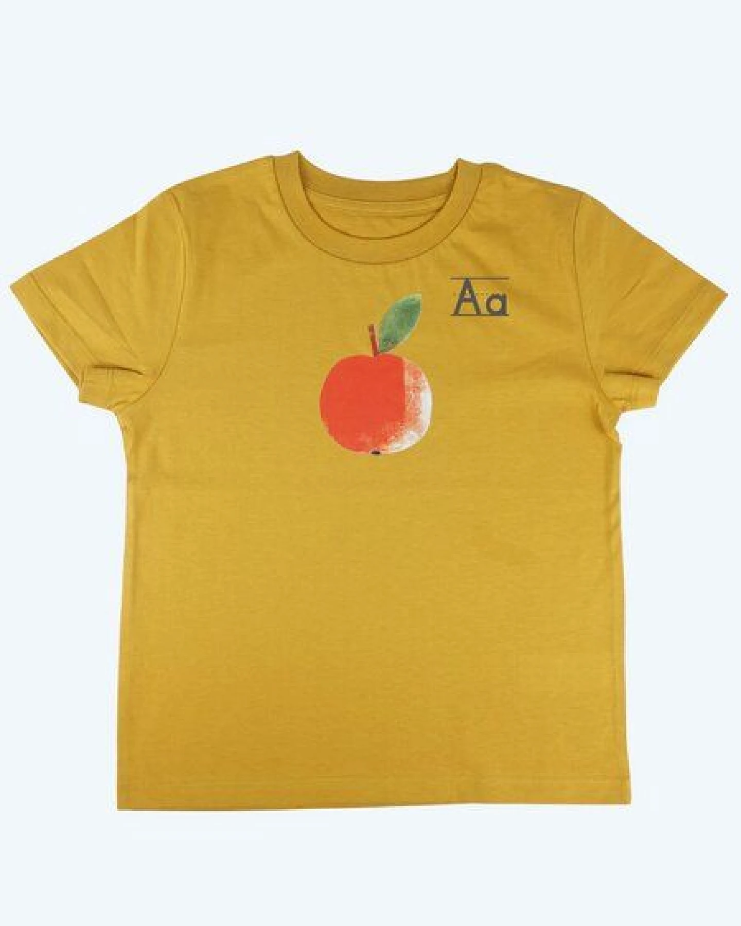 MELAdi Kinder Shirt aus Biobaumwolle - Apfel auf Ocre Gelb – Ansicht 3
