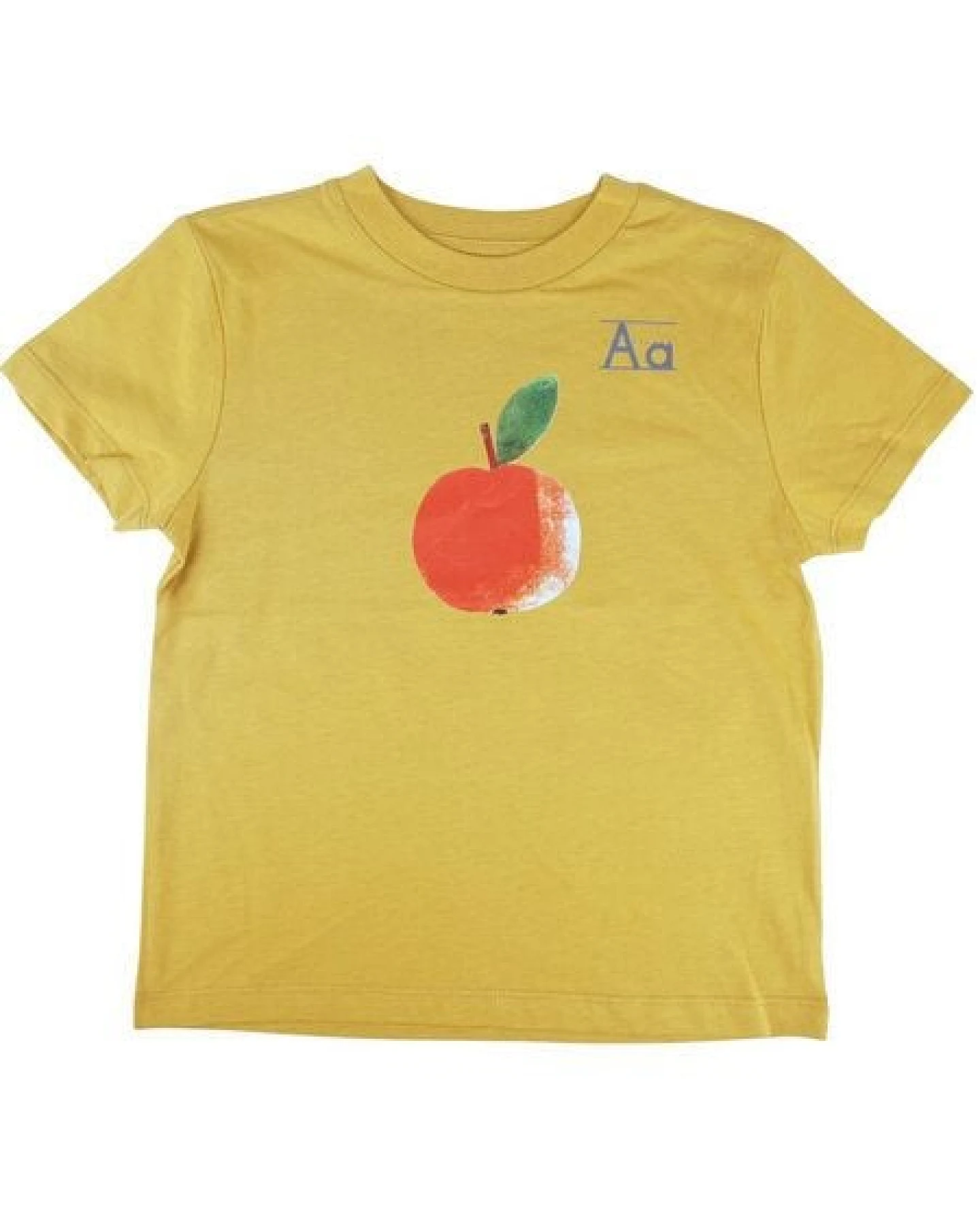 Meladi Kinder Shirt aus Biobaumwolle - Apfel auf Ocre Gelb – Ansicht 4