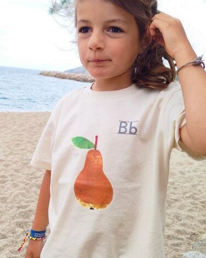 Meladi Kinder Shirt aus Biobaumwolle - Birne auf Natural Raw