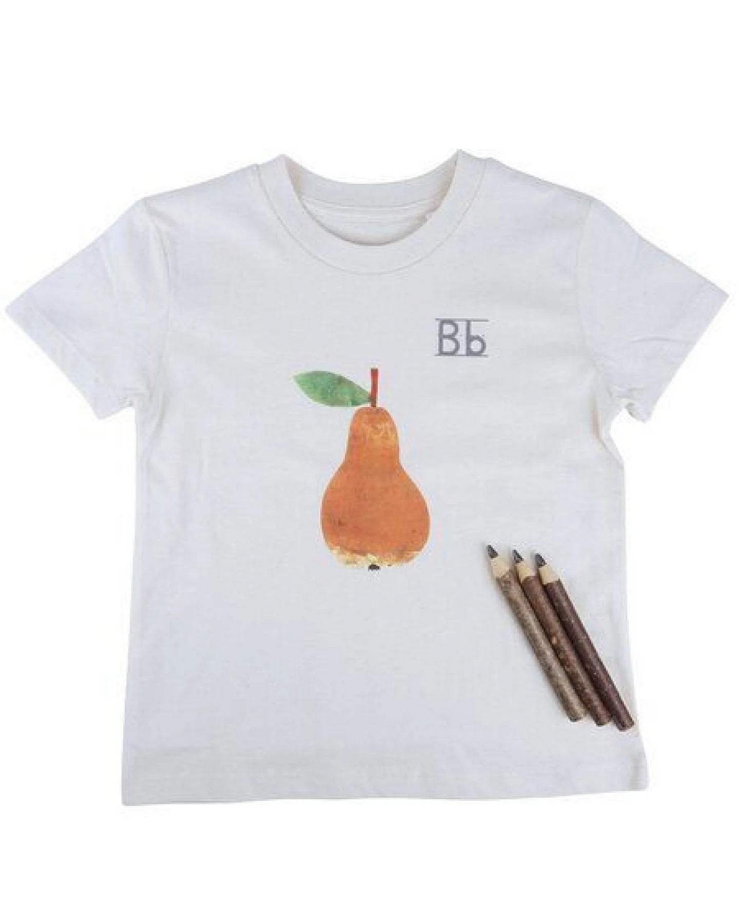 Meladi Kinder Shirt aus Biobaumwolle - Birne auf Natural Raw – Ansicht 2