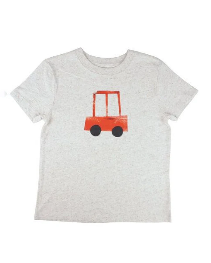 Meladi Kinder Shirt aus Biobaumwolle - Rotes Auto aus Eco Heather