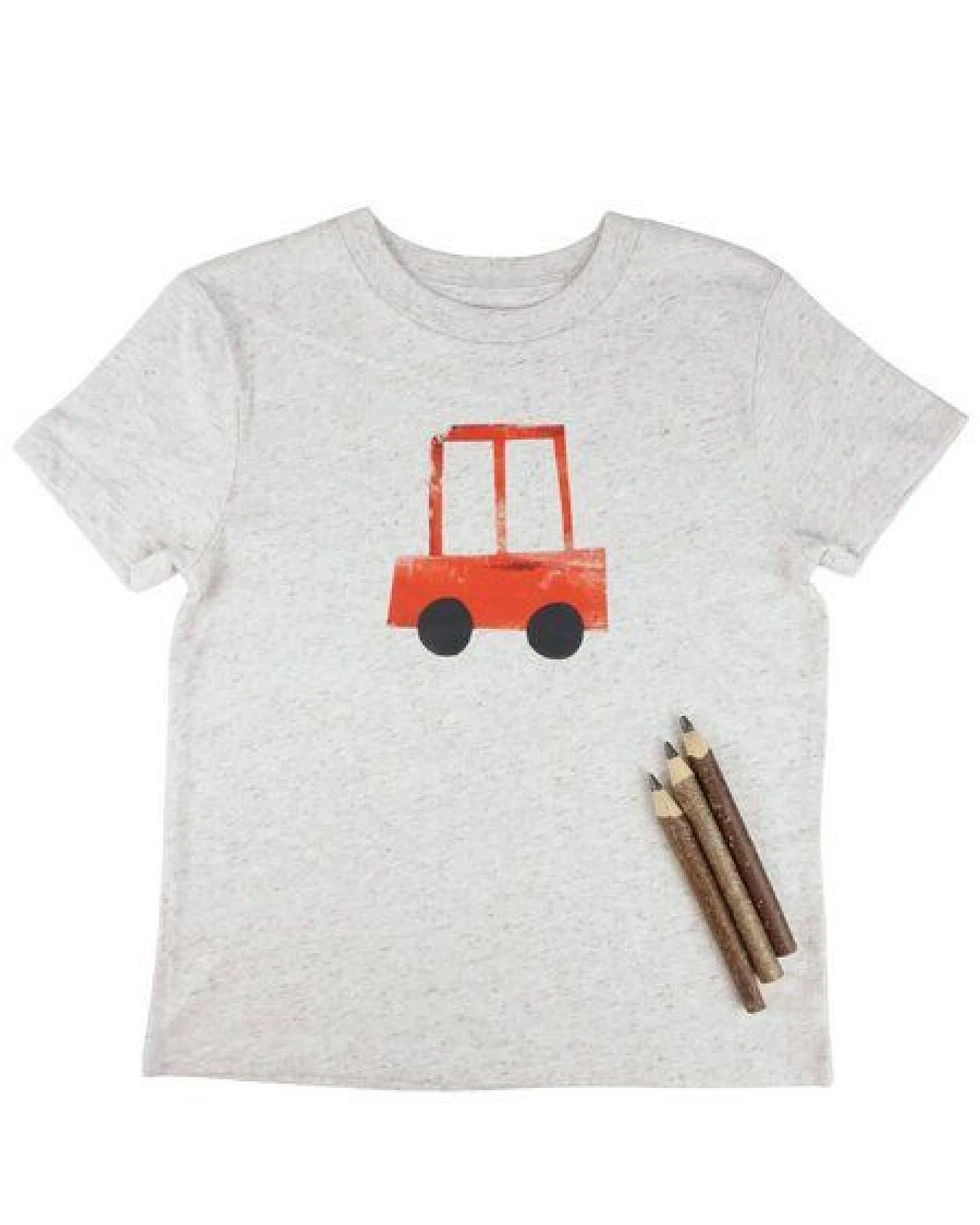 Meladi Kinder Shirt aus Biobaumwolle - Rotes Auto aus Eco Heather – Ansicht 3