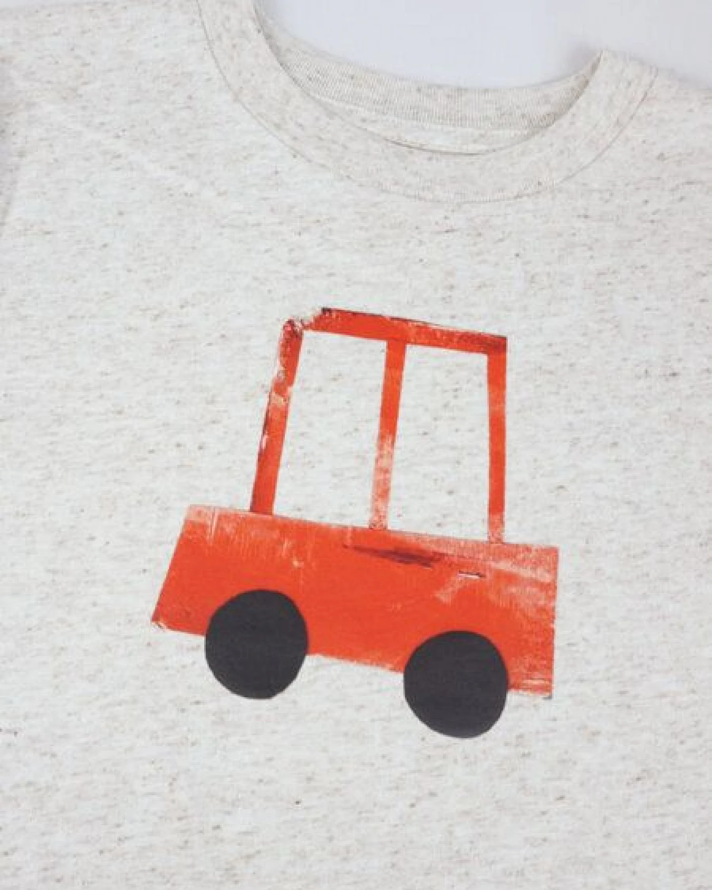 MELAdi Kinder Shirt aus Biobaumwolle - Rotes Auto aus Eco Heather – Ansicht 3