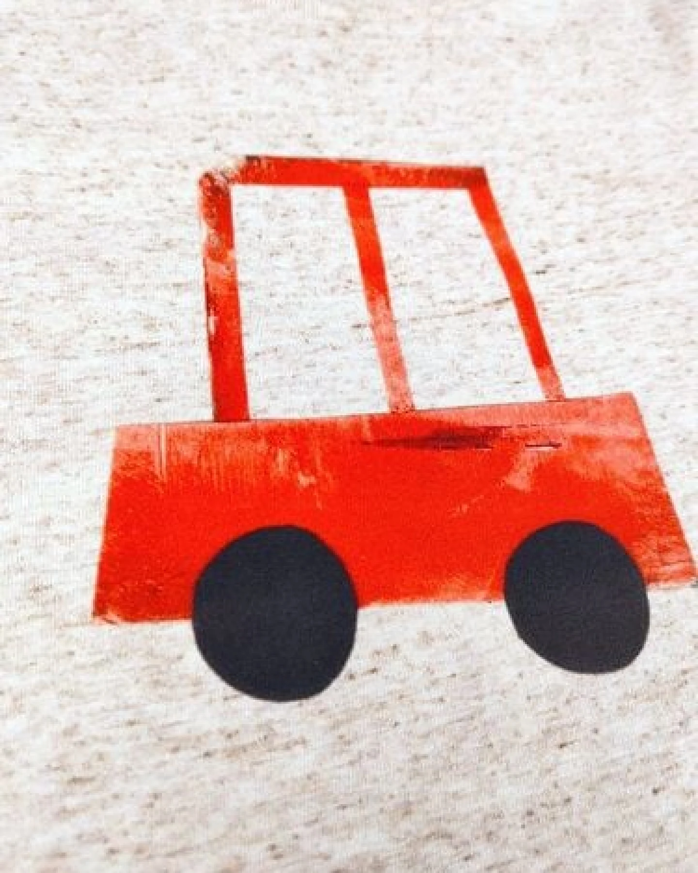 Meladi Kinder Shirt aus Biobaumwolle - Rotes Auto aus Eco Heather – Ansicht 4