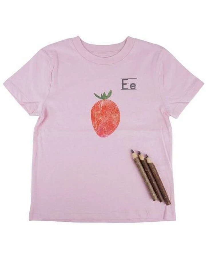 Meladi Kinder Shirt aus Biobaumwolle - Erdbeere auf Pink